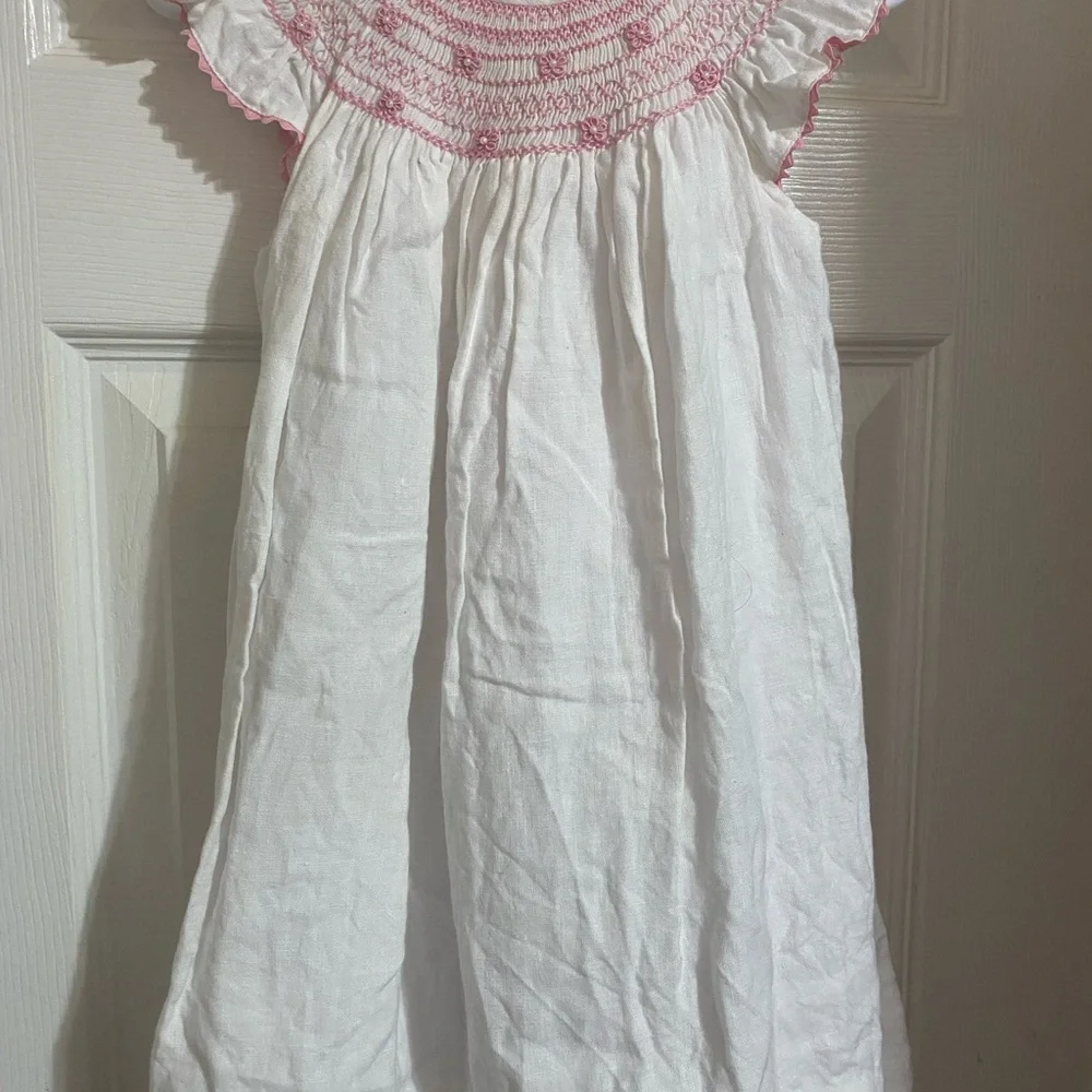 White and Pink Kids Dress - Picture 2 of 9